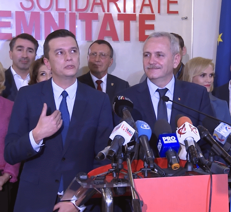 Sorin Grindeanu şi Liviu Dragnea (Sursa foto: captură Youtube)